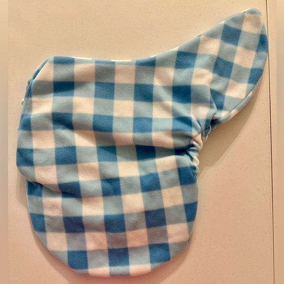 Spring blue gingham saddle cover - Picture 4 of 4